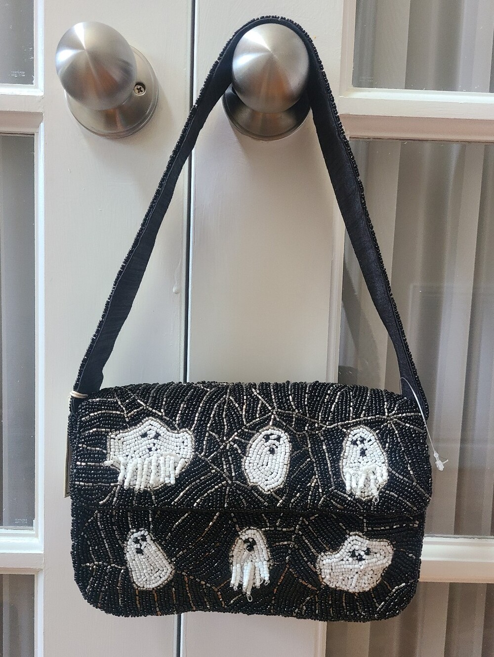 Beaded Halloween Ghost Bag 🎃